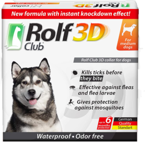 Վզնոց Ռոլֆ կլուբ 3D միջին շների համար / Ошейник Rolf Club 3D для собак средних пород, от клещей и блох