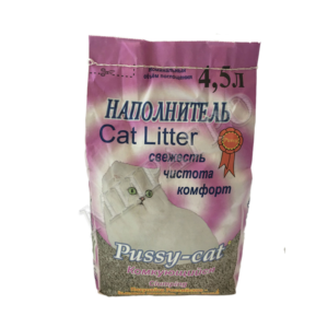 Պուսսի-կետ 4.5լ Կոմկույուշիսյա / Наполнитель для кошек Pussy Cat комкующийся 4.5 л