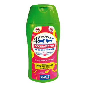 Շամպույն 4 с хвостиком հակապարազիտային 180մլ / Шампунь для кошек и собак "4 с хвостиком"  180 мл